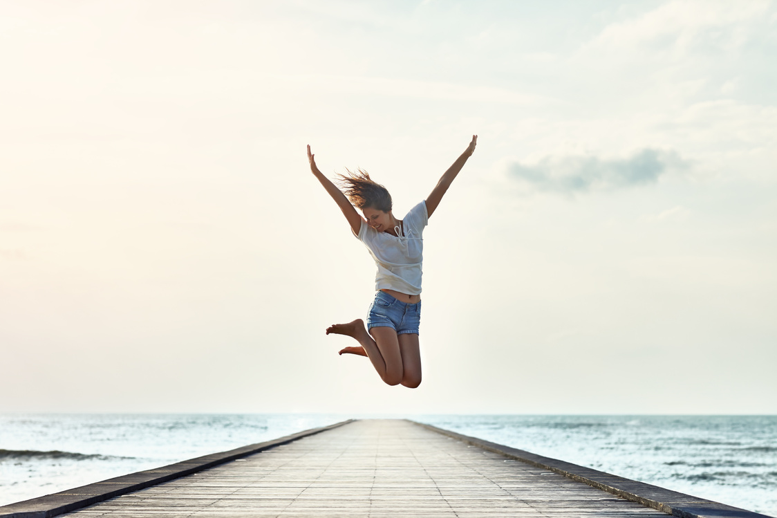 Happy Jumping Girl  